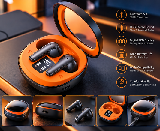 Wave Pro Wireless Earbuds – Clear Sound & Comfortable Fit