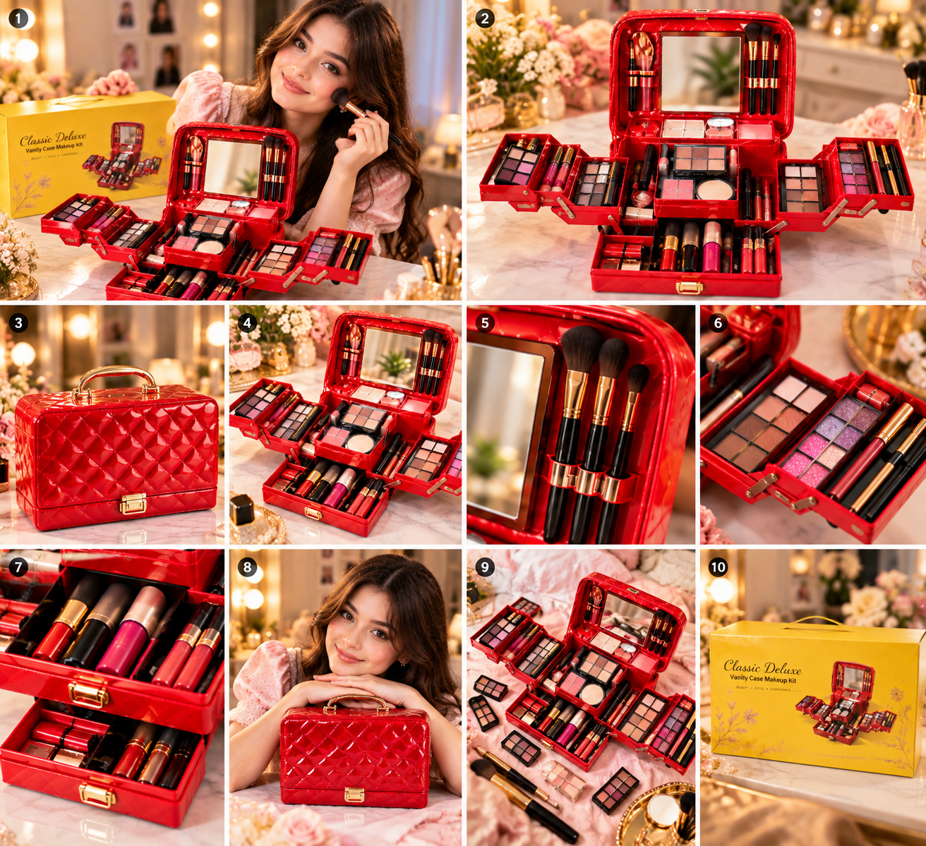 Classic Deluxe Vanity Makeup Case – Complete Beauty Kit