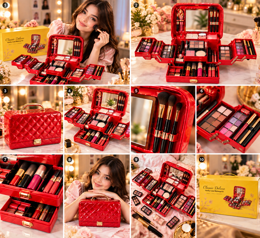 Classic Deluxe Vanity Makeup Case – Complete Beauty Kit