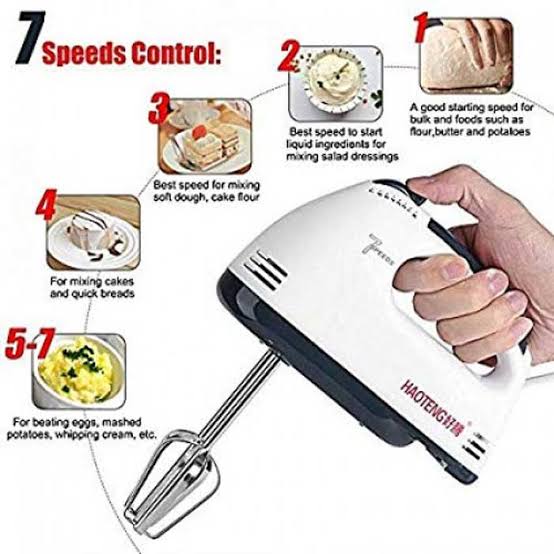 Super Electric Hand Mixer – Powerful 5-Speed Mixer & Beater for Kitchen Use